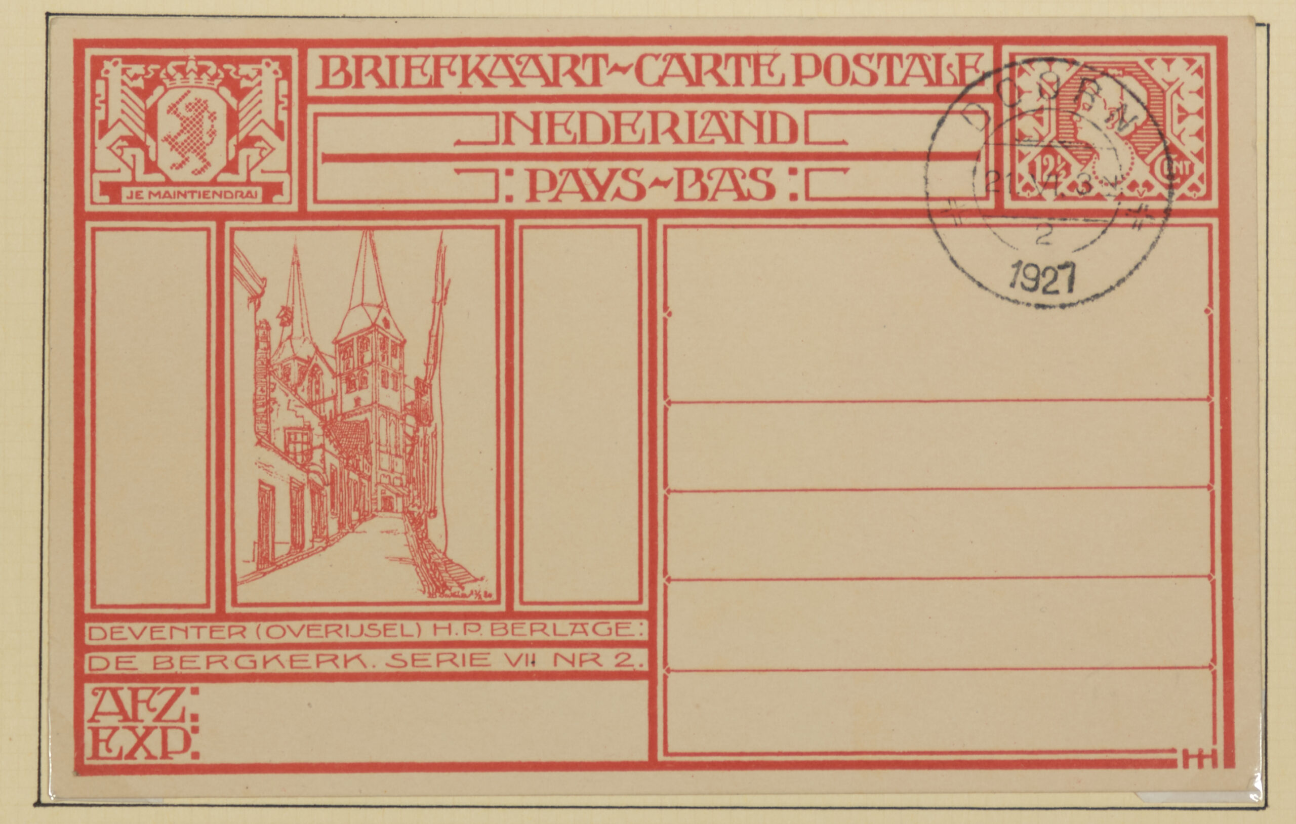 Kaart Bergkerk Berlage - Theo Urbach